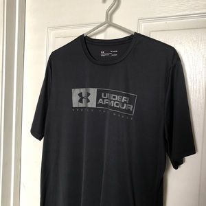 UNDER ARMOUR blue men’s shirt. Shorts sleeve Sz XL